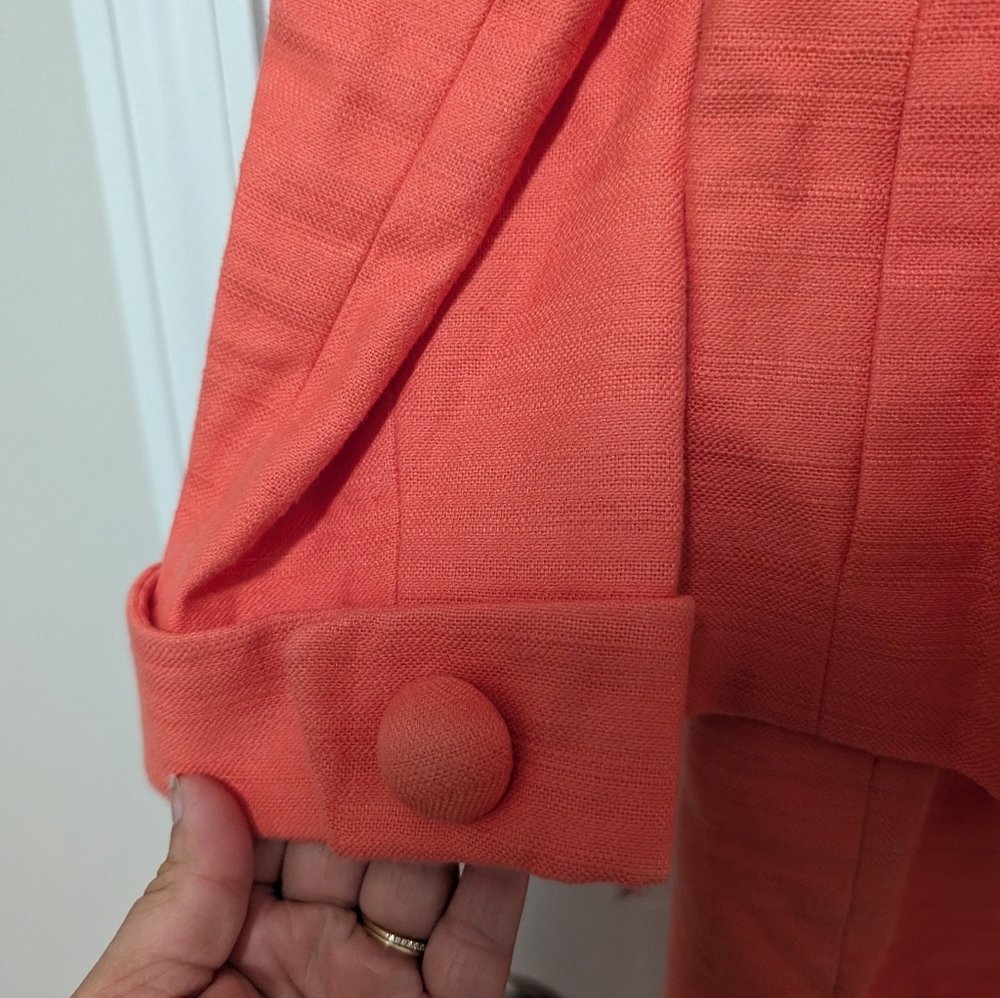 J. Crew, Women's Size 6, Coral, Linen/Cotton Two-Piece Suit, - Picture 7 of 10